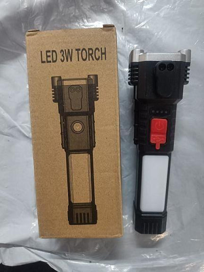 Multi-Utility Portable Rechargeable Torch LED Flashlight