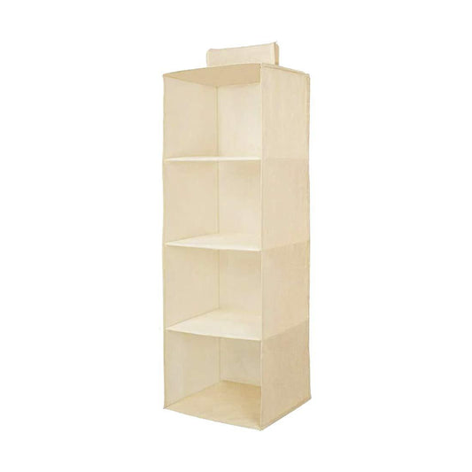 4 Shelves Non-Woven Fabric Hanging Storage Wardrobe Organizer